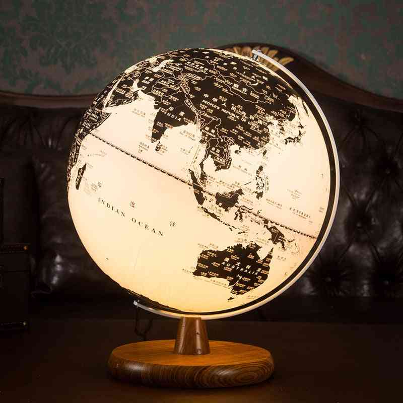 Världskarta jorden- vintage trädekorationer, usb-glödglob