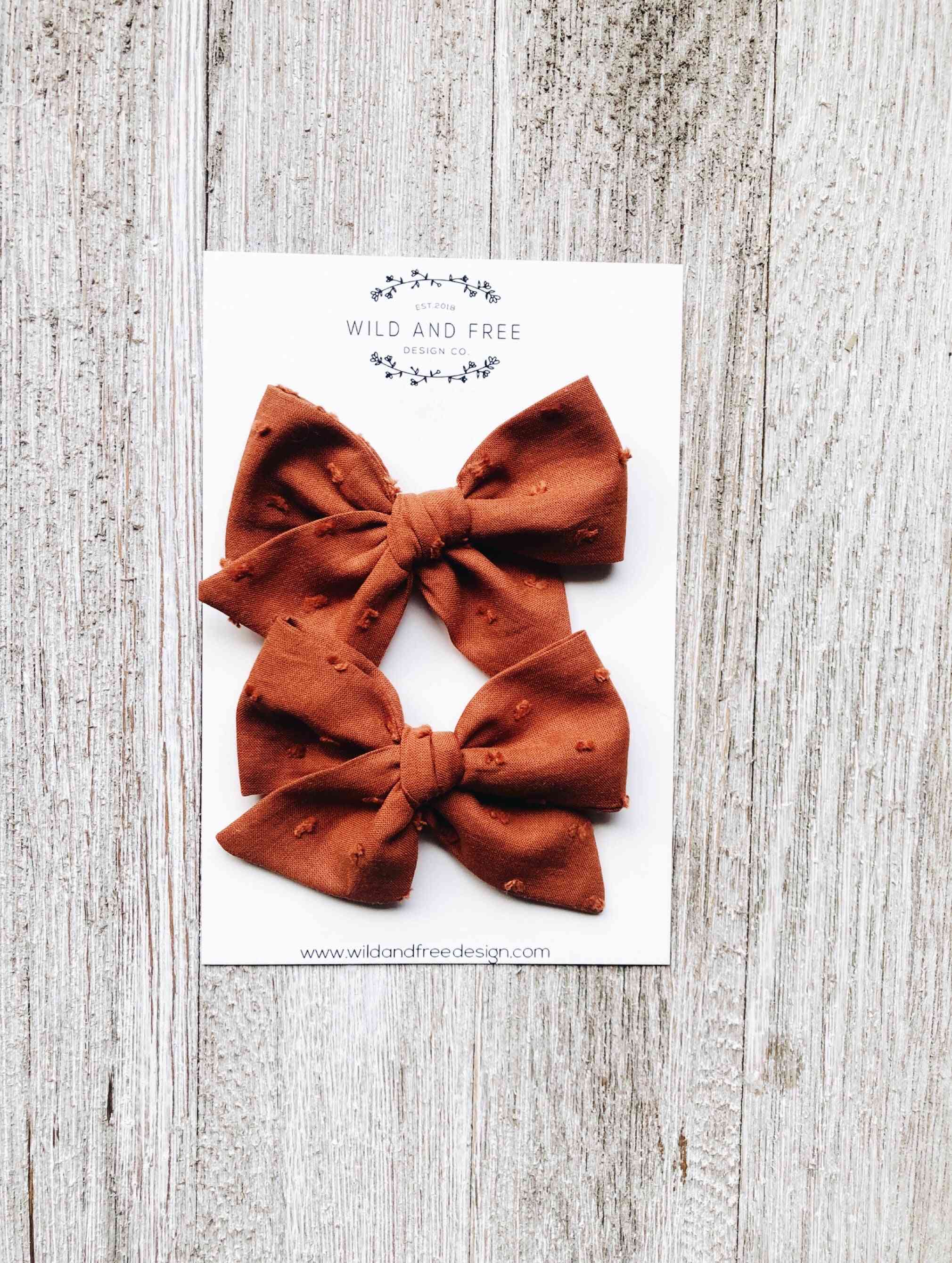 Cinnamon Pigtail Bow Sets