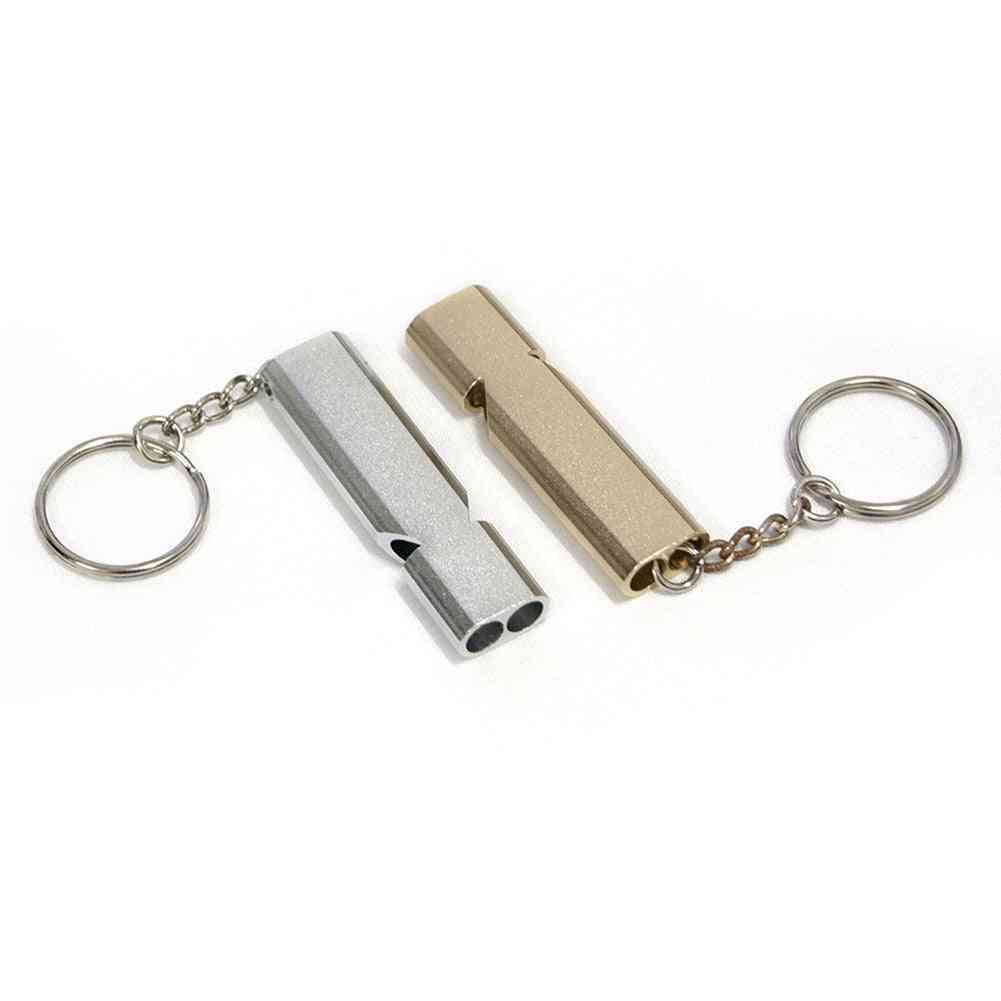 Outdoor Safety Emergency Whistle, Camping, Double Tube, Self-defense Tools