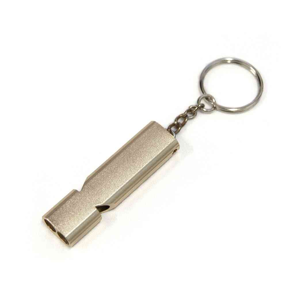 Outdoor Safety Emergency Whistle, Camping, Double Tube, Self-defense Tools