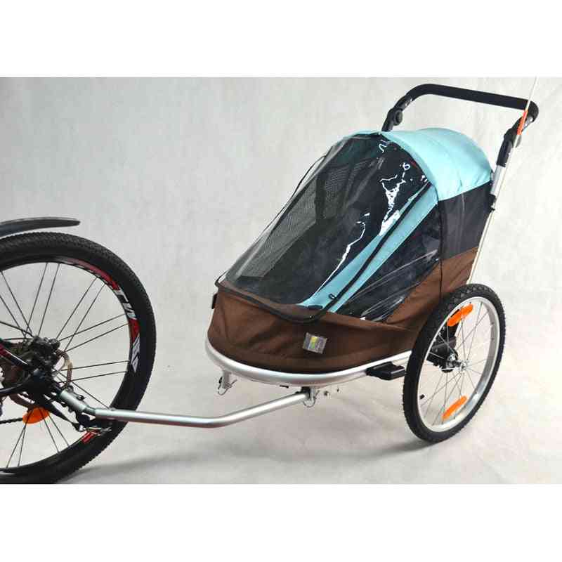 Cykeltrailer, uppblåsbart hjul, multisportvagn barnvagn / joggare med justerbart handtag