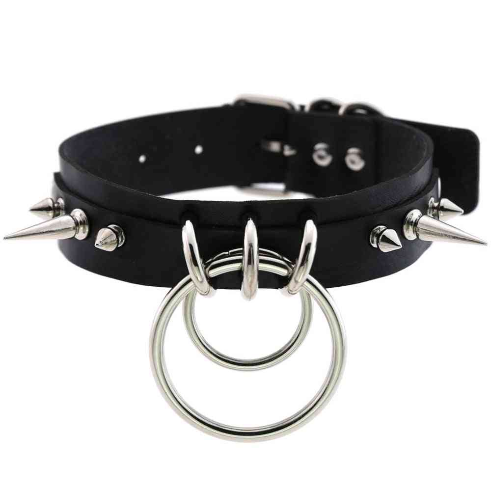 Punk Spike Metal Collar Choker Necklace