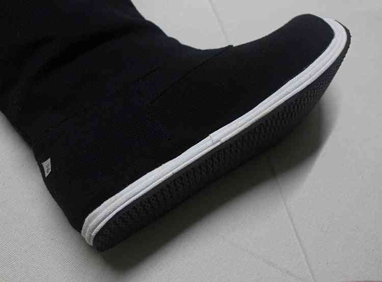 Sorte officielle støvler med tå, hanfu tilbehør til tøj