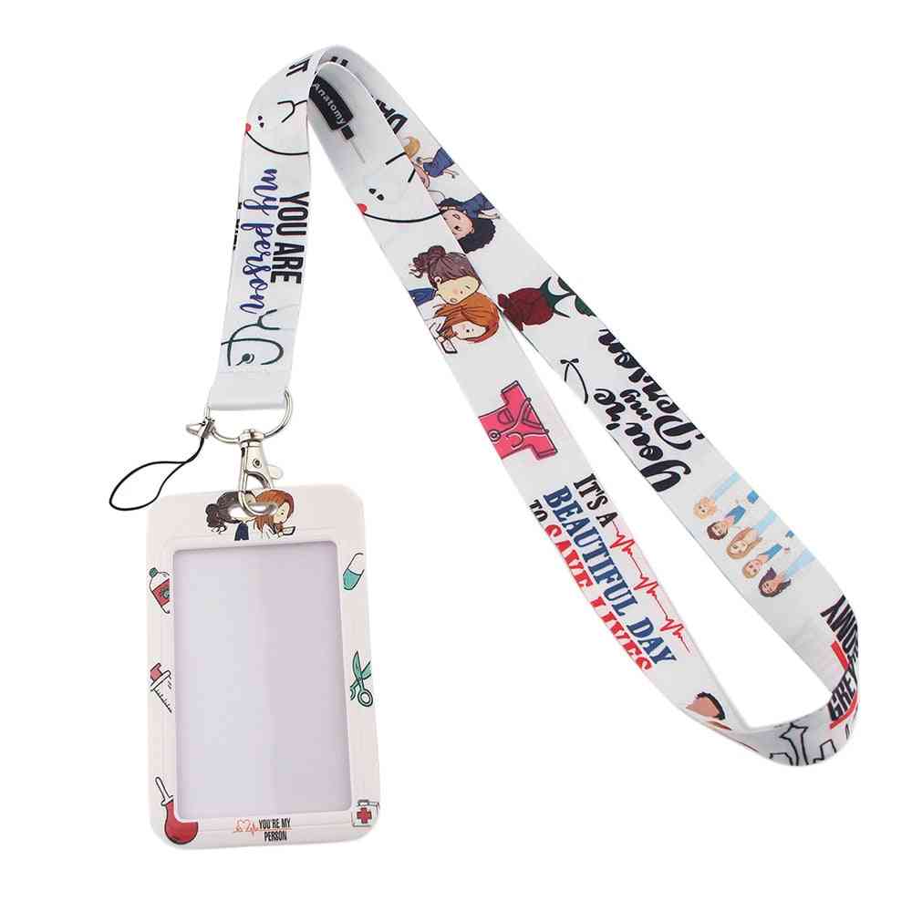 Grey's Anatomy Tv Show, Doctor, Nurse, Neck Strap Lanyards Keychain Holder, Id Card Pass Hang Rope