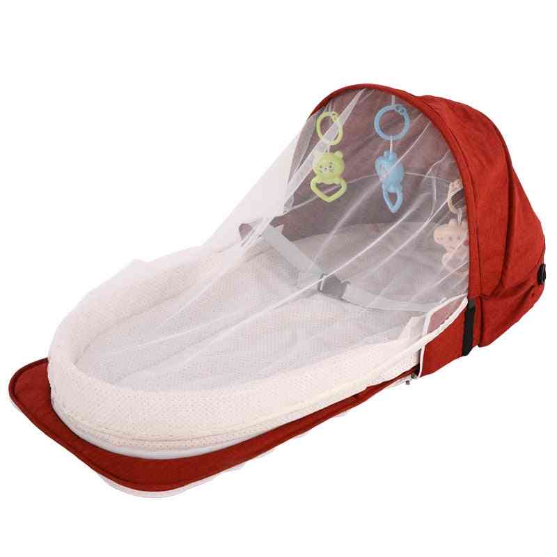 Portable- Sun Protection Mosquito Net With Bassinet Foldable Sleeping, Basket Bed
