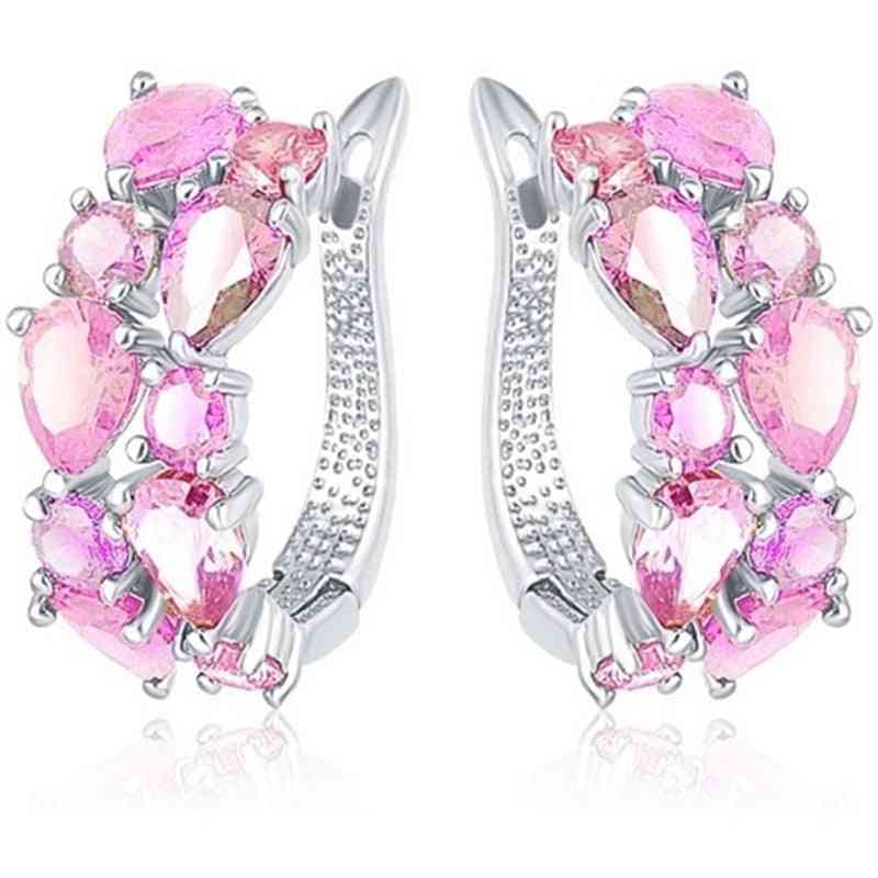 Elegant Crystal Zircon Hoop Earrings For Women