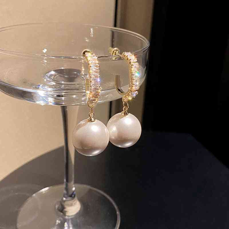 Fashion White Pearl Drop Earrings For Women