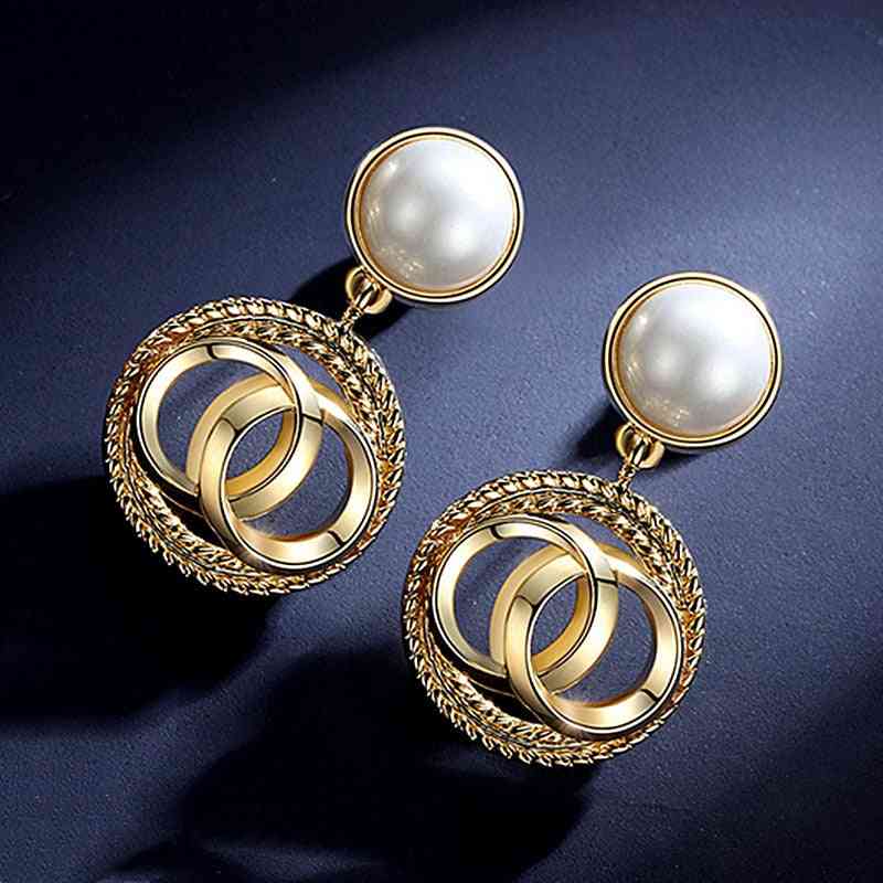 Fashion White Pearl Drop Earrings For Women