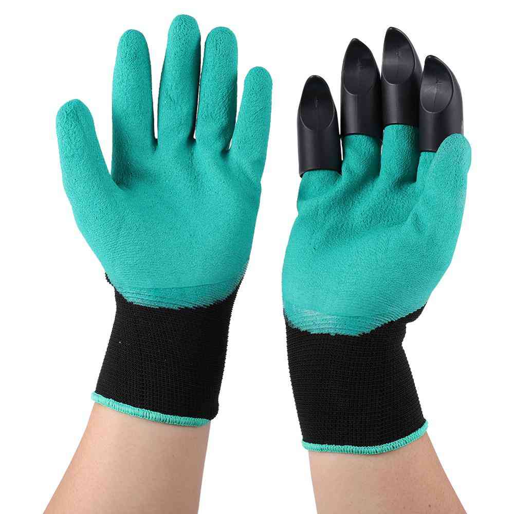 Plastic Garden Genie Rubber Gloves Quick Easy To Dig And Plant Paw
