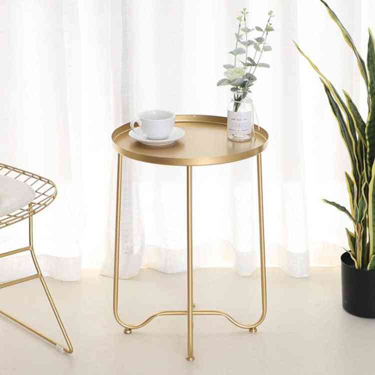 železna majhna zložljiva okrogla miza za kavo kavč raztegljiv stransko pohištvo za dnevno sobo balkon vrt