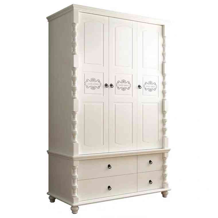 Multifunctional's Wardrobe Storage Organizer With Drawers Double-door's Bedroom Solid Wood Locker