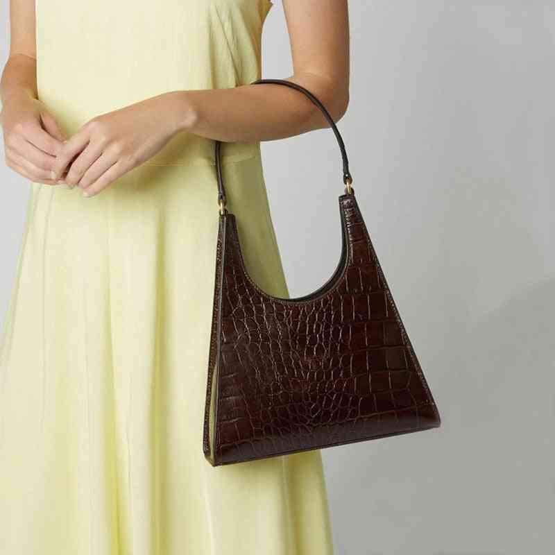 ženska torbica, torba iz aligatorja, vintage trikotne torbice