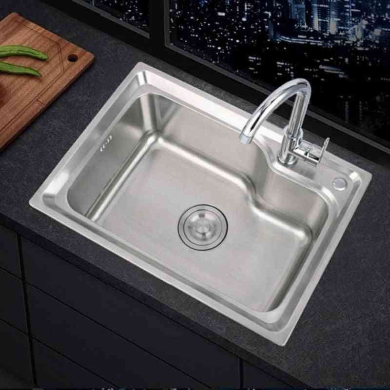 Kitchen Sink Single Basin Large Slot Set Copper