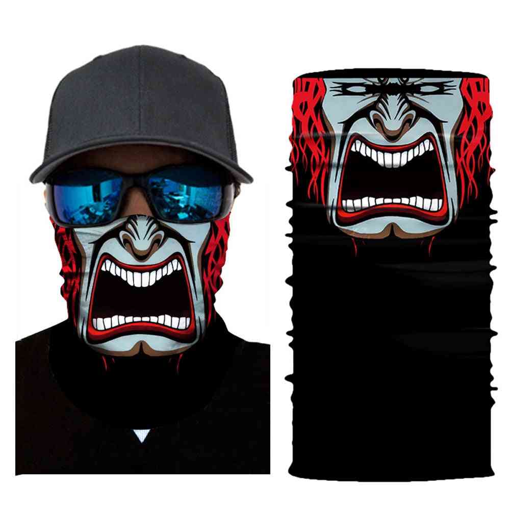 Seamless- Magic Skull Ghost Clown, Neck Headwear, Face Cover Scarf