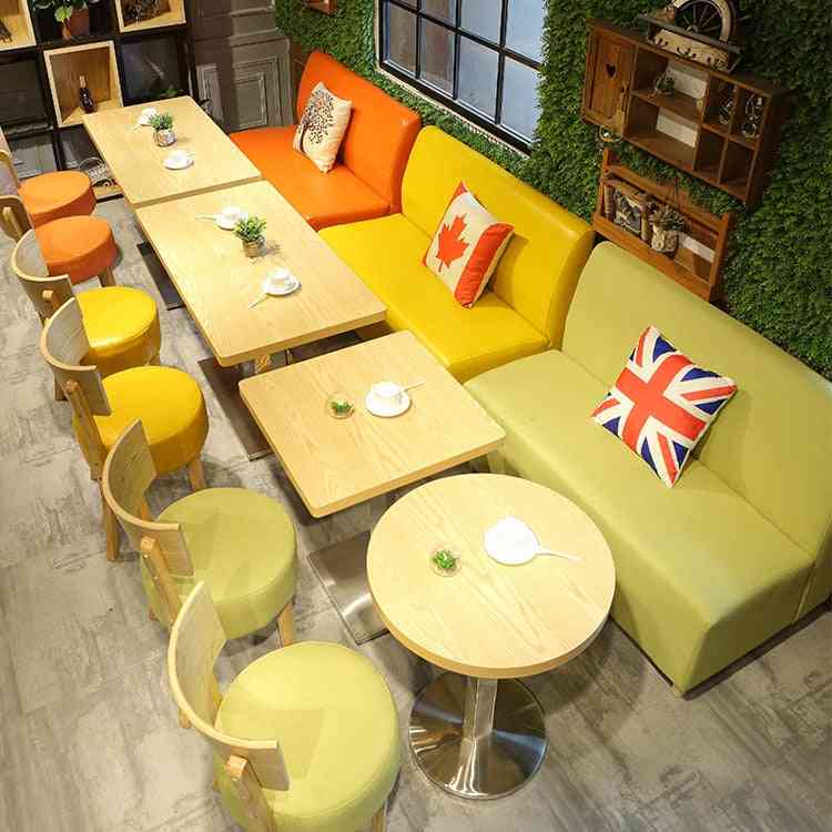 Milk Tea Shop Tables And Chairs Leisure, Card Slot Sofa
