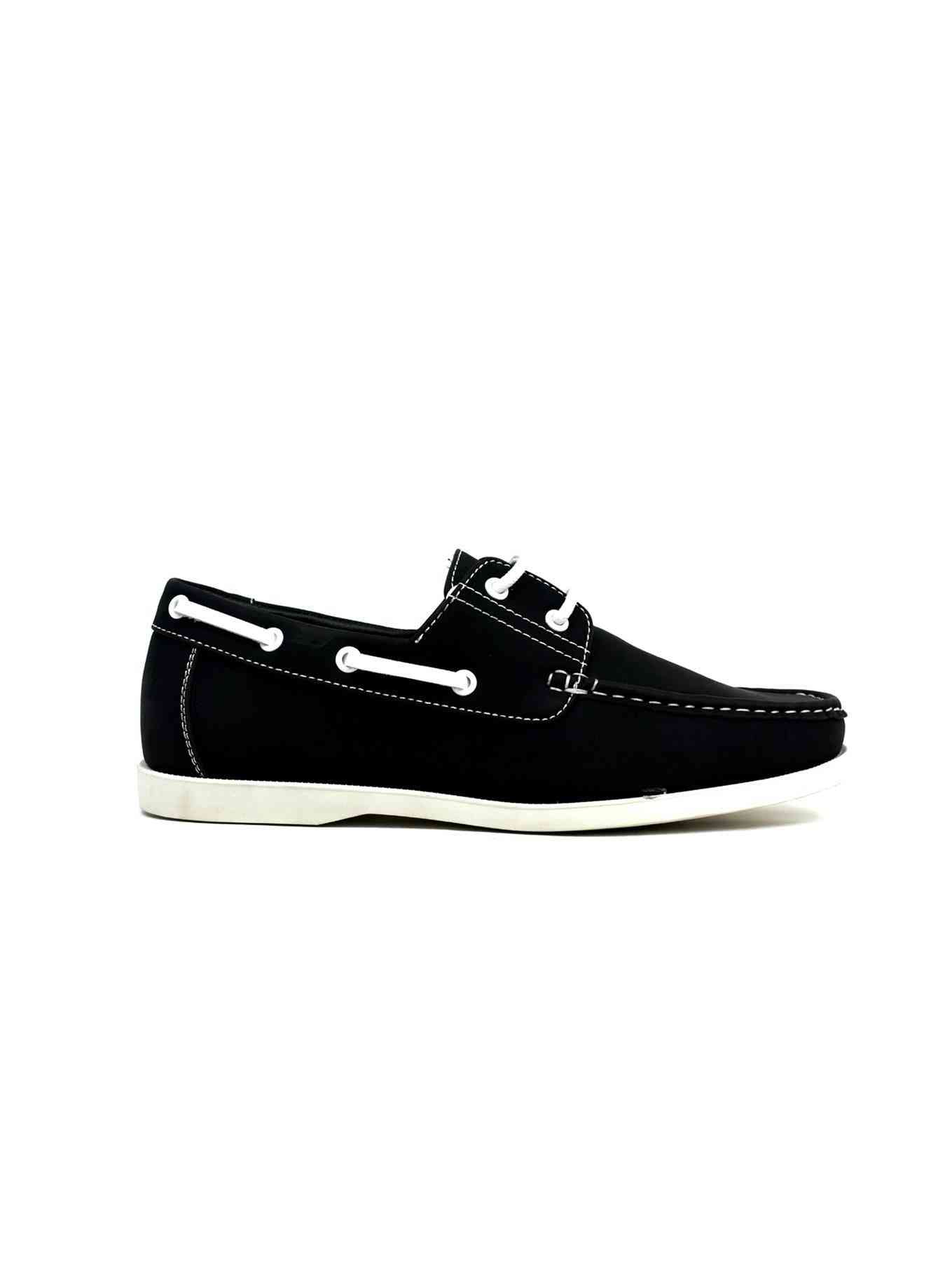 Chaussures bateau à lacets noir