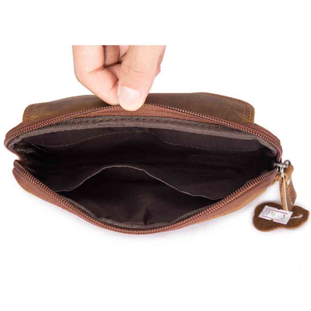 Fanny Waist Bag For Men, Genuine Leather Belt Purse