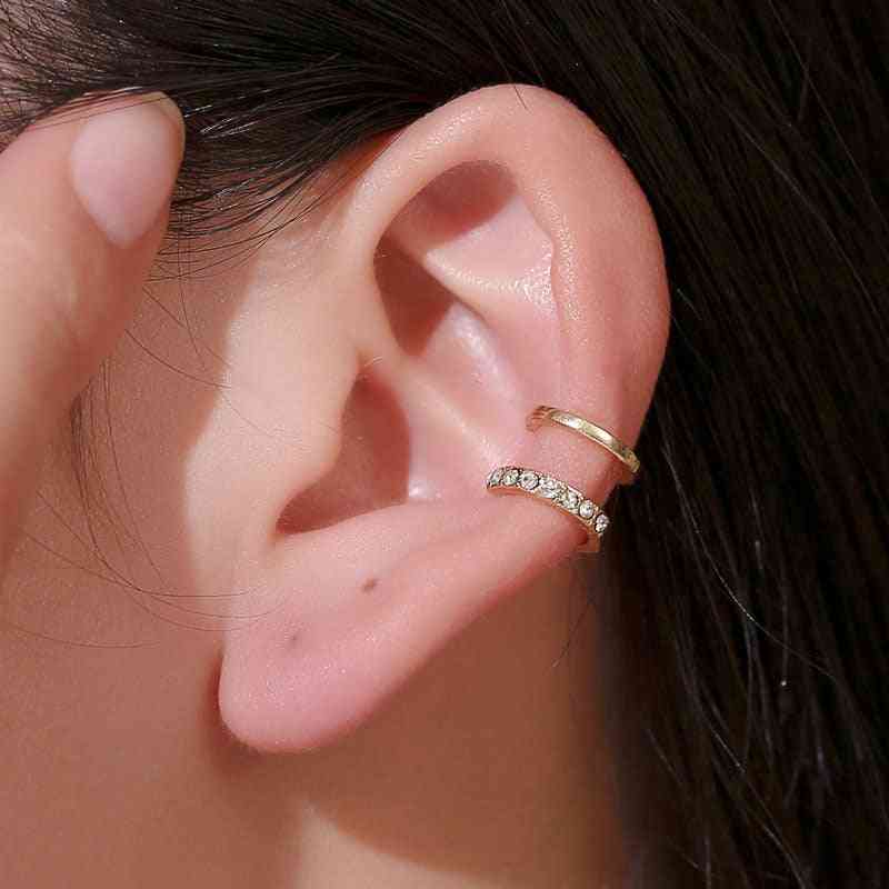 Punk Rock Geometric Ear Cuff For Women,  Unisex Clip Earrings, Without Piercing Statement