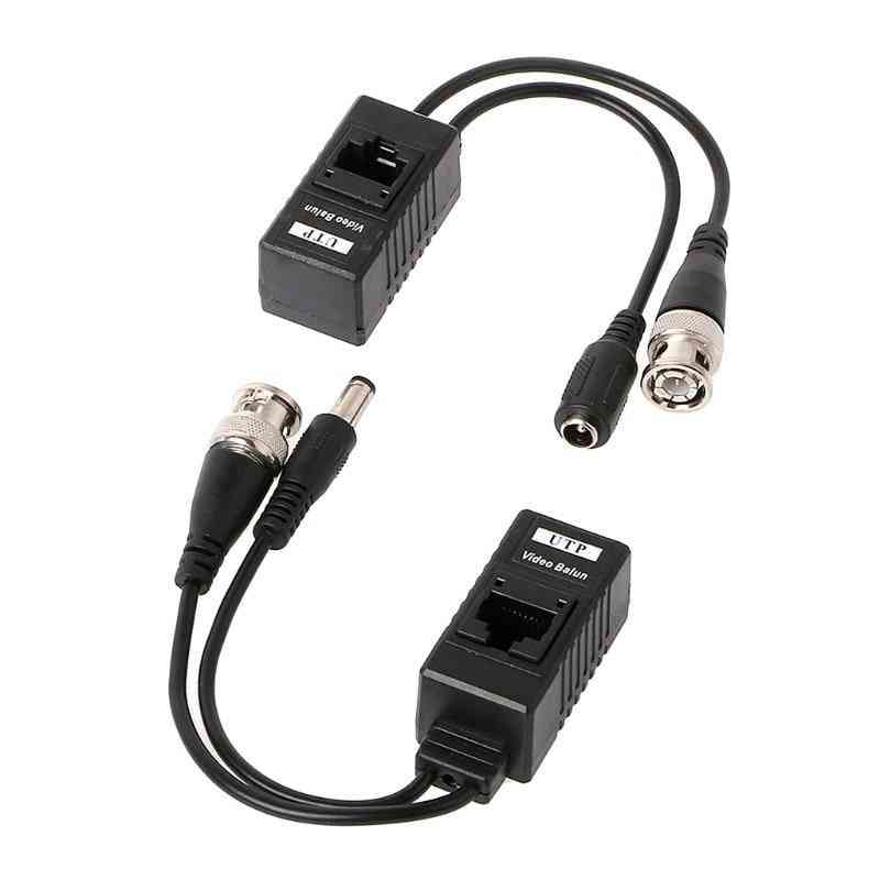 1 paire d'alimentation vidéo passive bnc vers rj45 + émetteur-récepteur audio balun pour caméra de vidéosurveillance