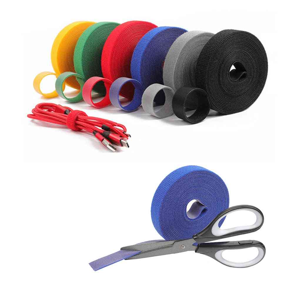 Cable Ties Power Wire Loop, Straps Fastener Reusable Tape.
