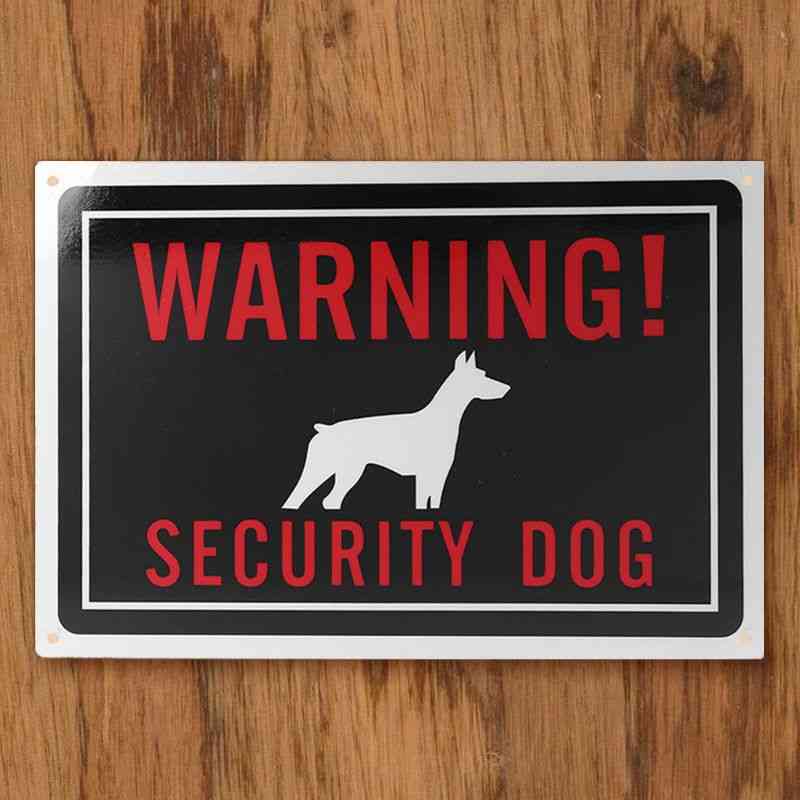 1pc-aluminum Warning, Security Dog Sign For Indoor & Outdoor