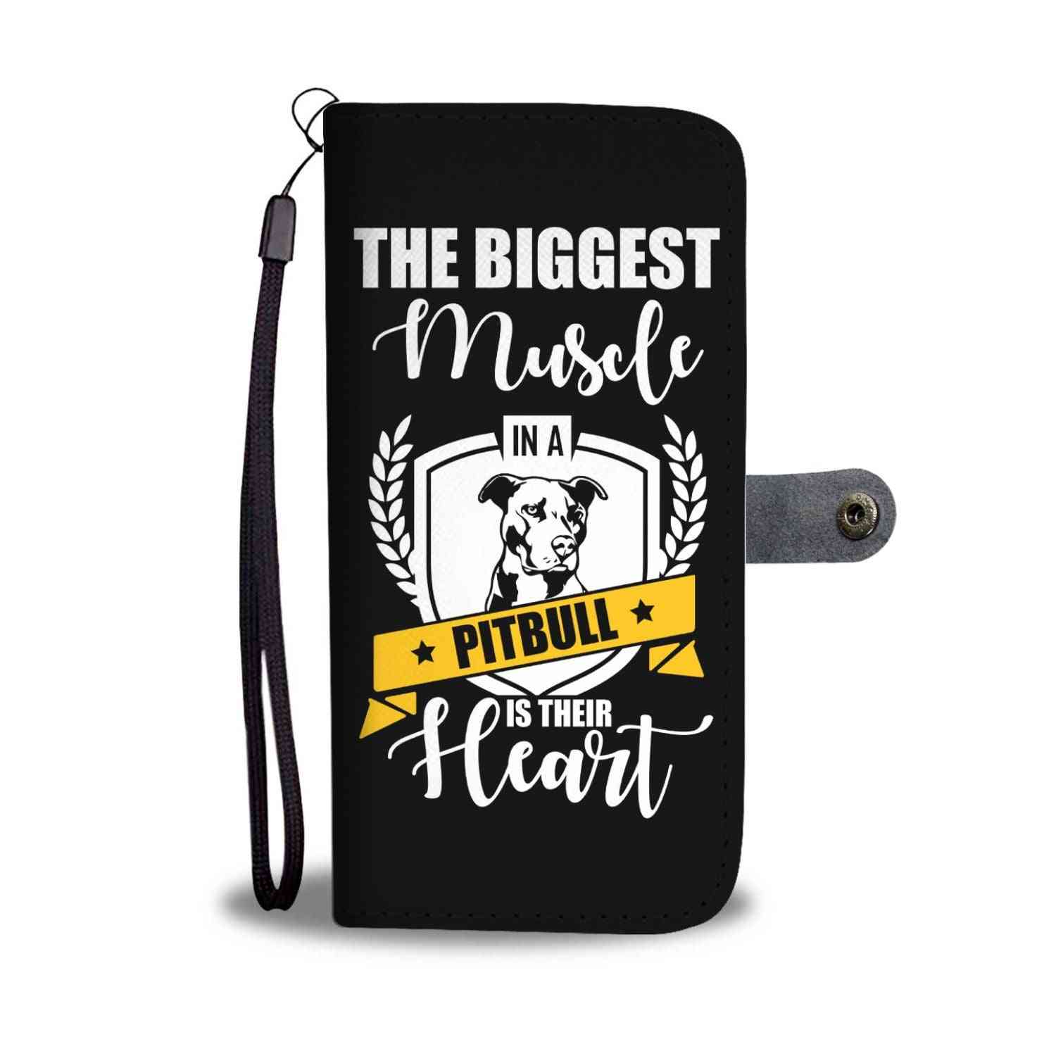 Pitbull Dog Wallet Phone Case W/ Rfid Blocker