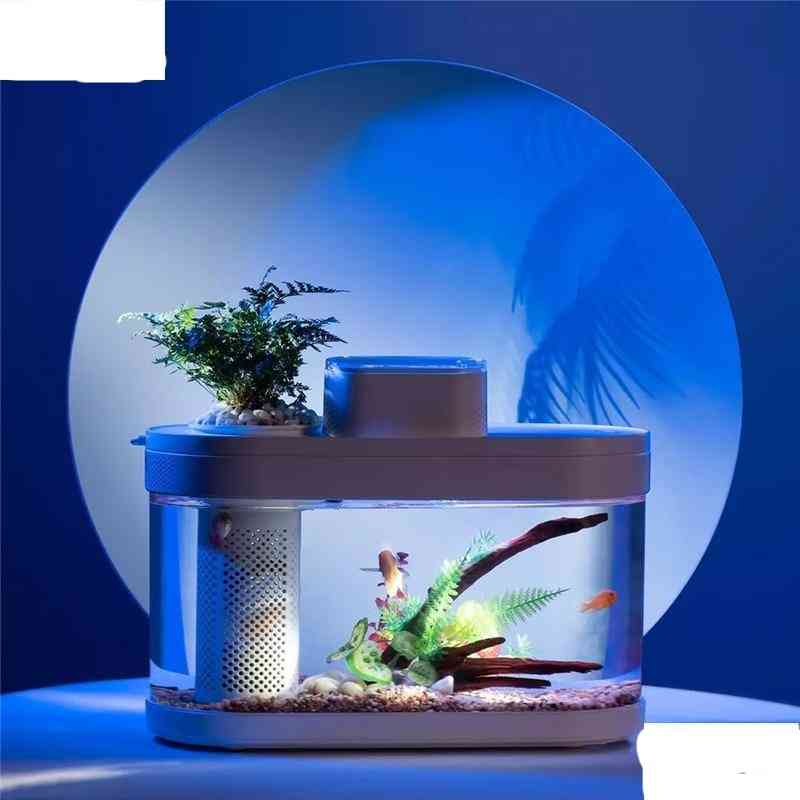 Geometry Intelligent Fish Tank Aquaponics Ecosystem Transparent Aquarium