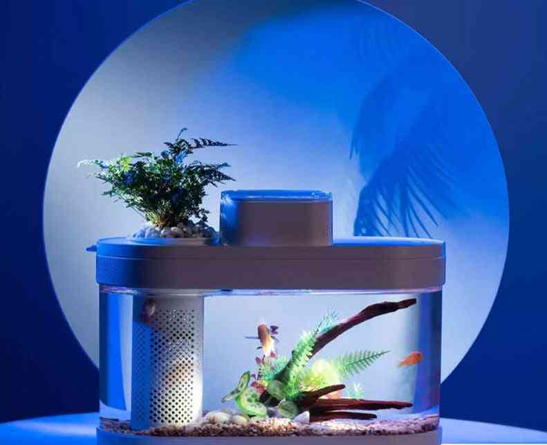 Geometry Intelligent Fish Tank Aquaponics Ecosystem Transparent Aquarium