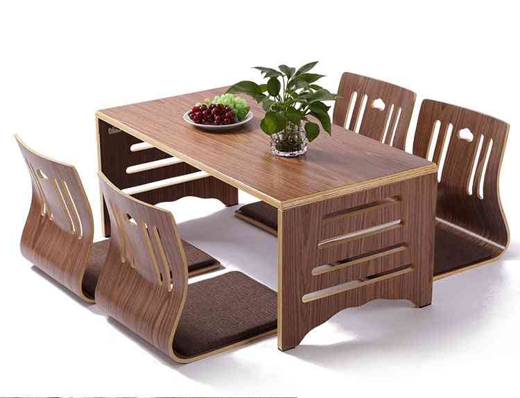 5pcs- Modern Japanese Style- Floor Low, Dining Table And Chair Set