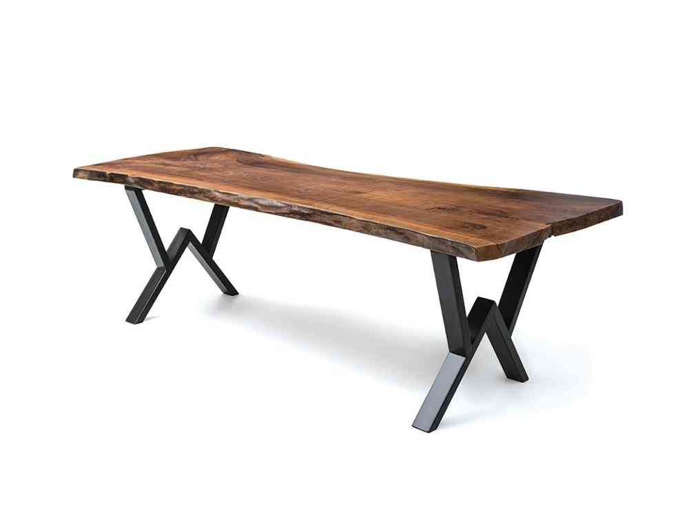 Piano del tavolo in legno di noce