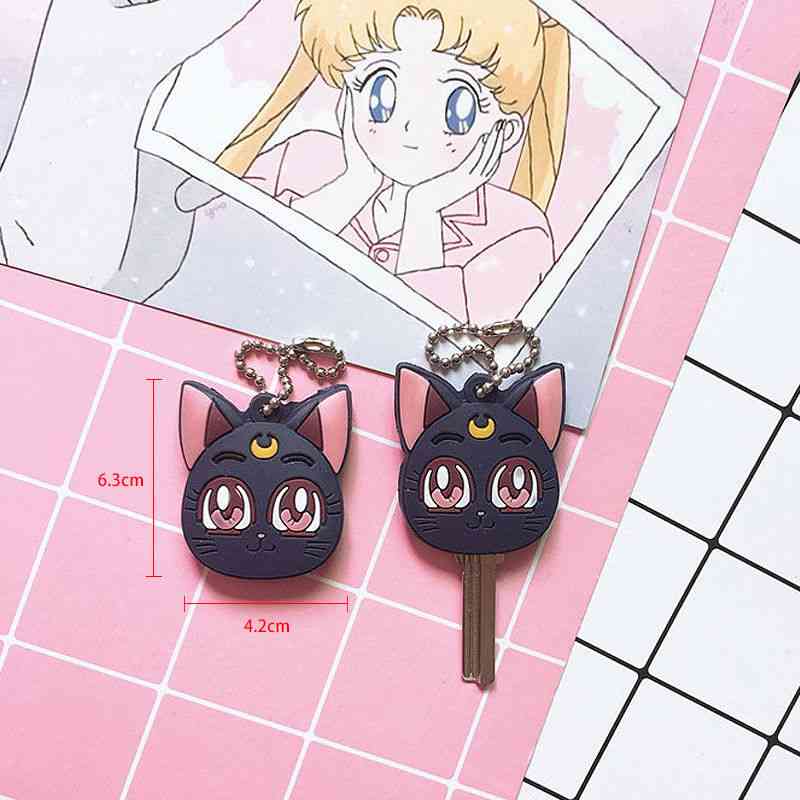 Anime- Sailor Moon Luna, Purple Cat, Keychain
