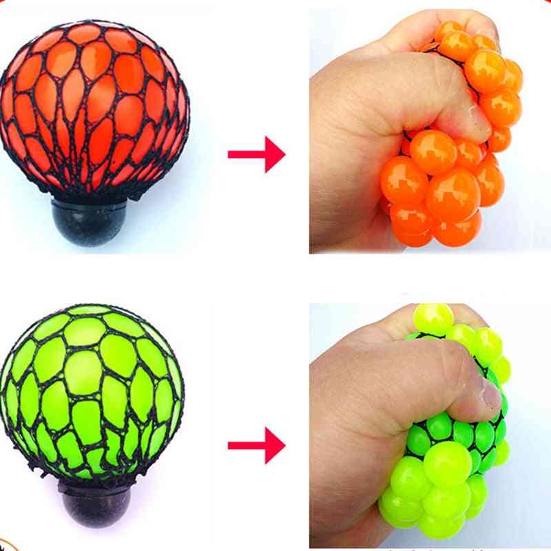 Hand Knead- Sensory Mesh Ball, Grape Fruity Squeeze, Play
