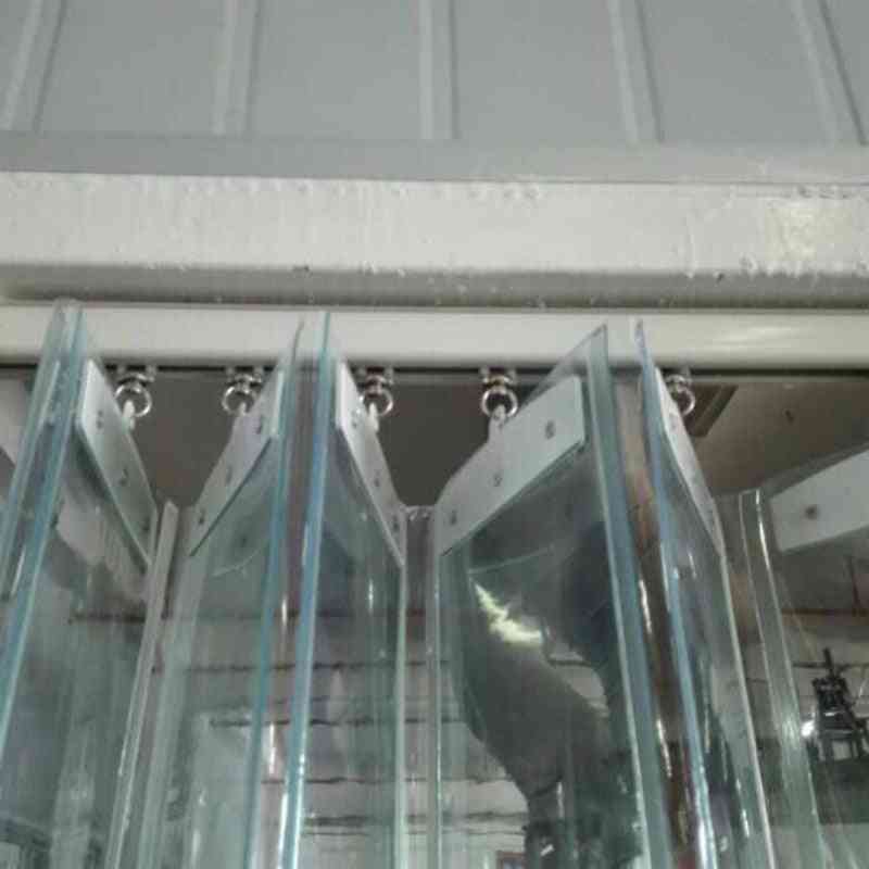 Transparent Pvc Plastic Curtain Windproof Sliding Curtain For Door Insulation With Accessories