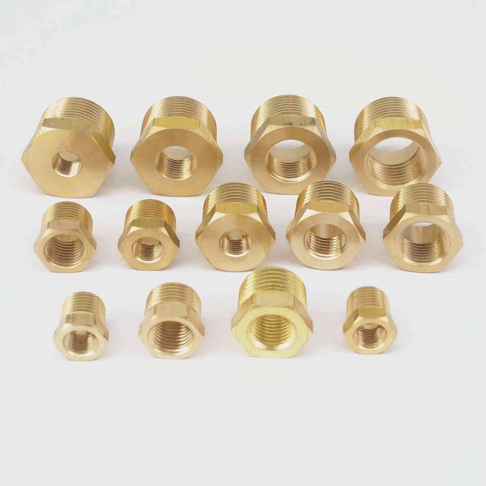 Npt Bspt Male X Female Brass Reducing Bushing Pipe Fittings Connectors Adapter Air Gas Fuel Water