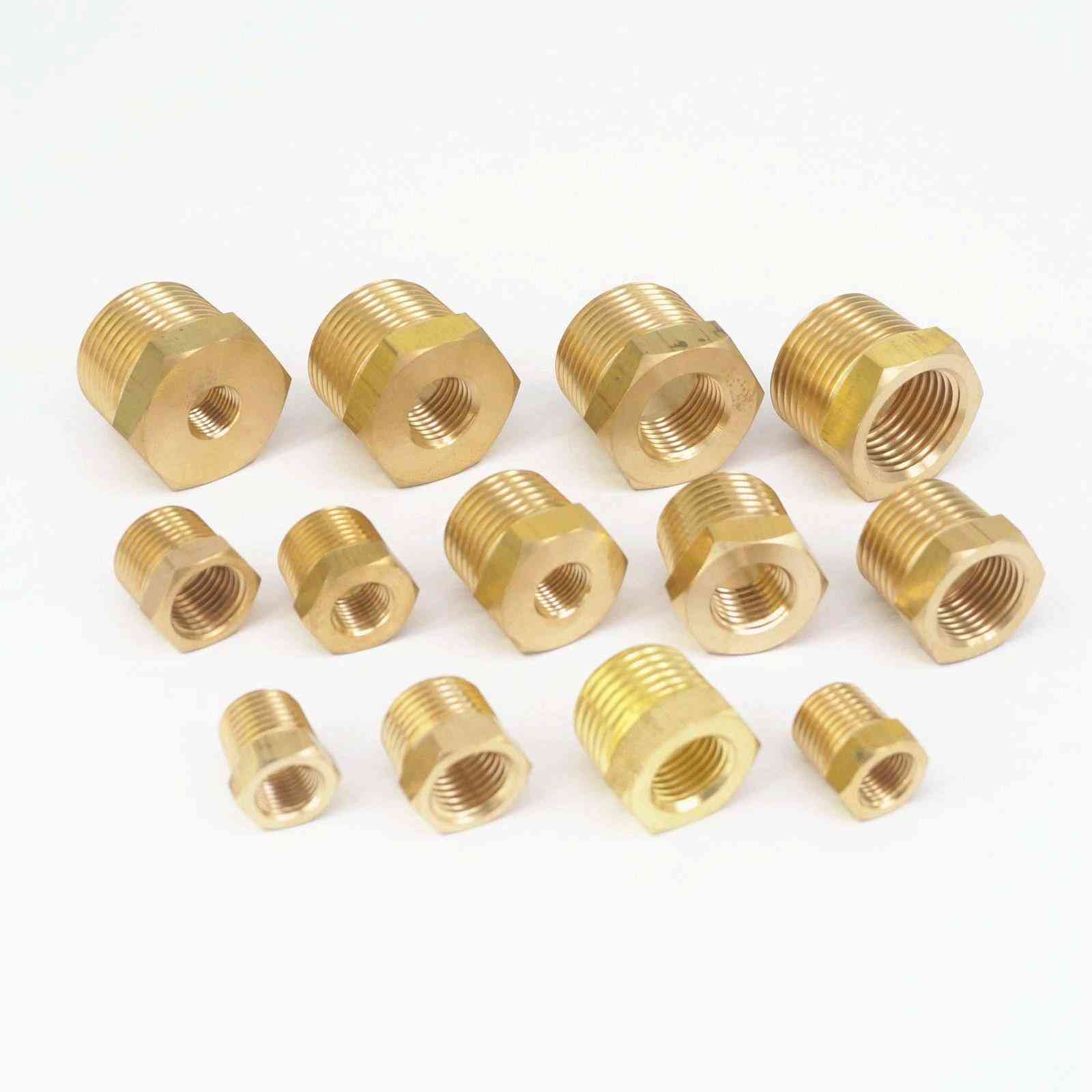Npt Bspt Male X Female Brass Reducing Bushing Pipe Fittings Connectors Adapter Air Gas Fuel Water