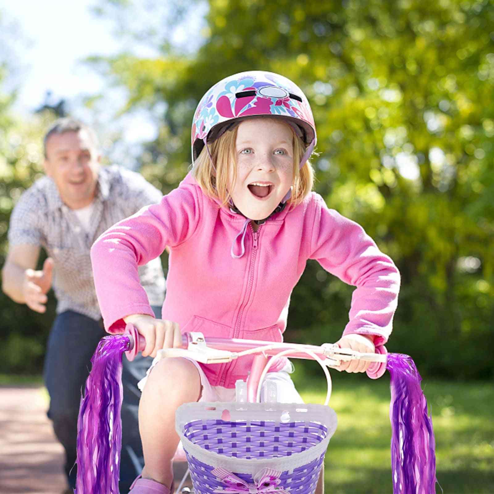 Børn pige cykel front kurv, retro kvaster streamers trehjulede cykler