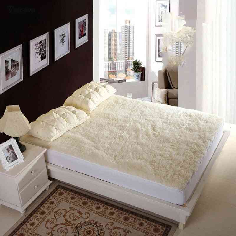 Morbido materassino copriletto materasso in velluto di lana per letto