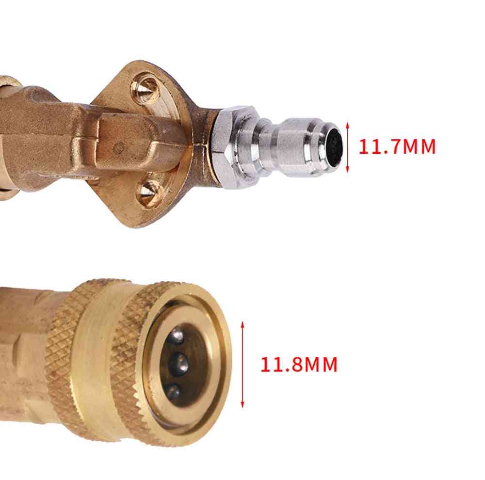 Car Washer Connection, Pivoting Coupler Plug & 5pcs Spray Nozzles, Lance Brass