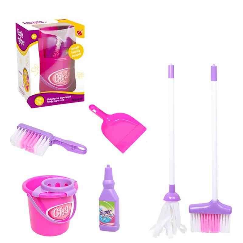 Children's Play House Simulation Mini Cleaning Tools, Boy, Girl Broom Mop Toy Set