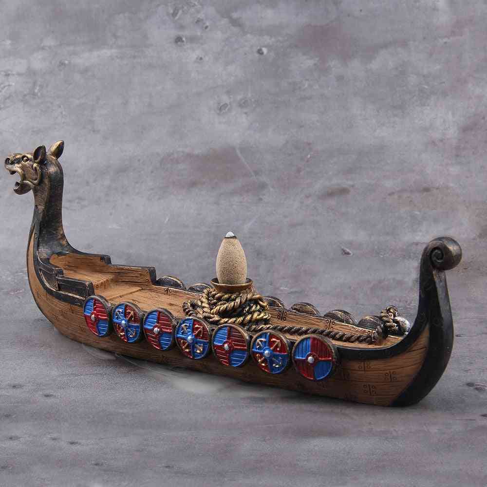 Keraaminen suitsukkeenpidin viking dragon boat