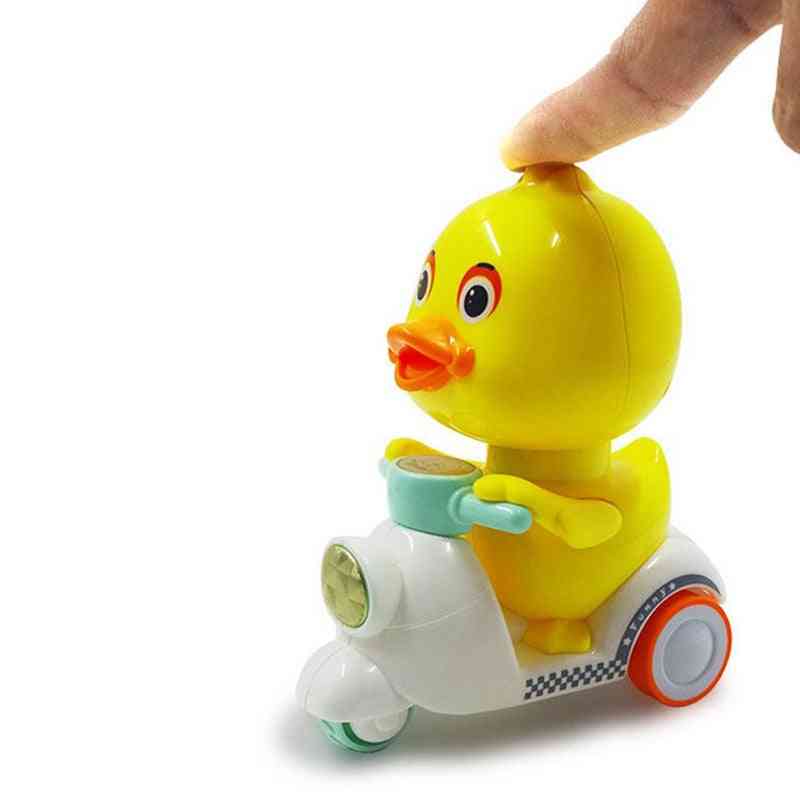 Baby Toy Car Plastic Press-type Trolley, Yellow Duck, Motorcycle's Birthday