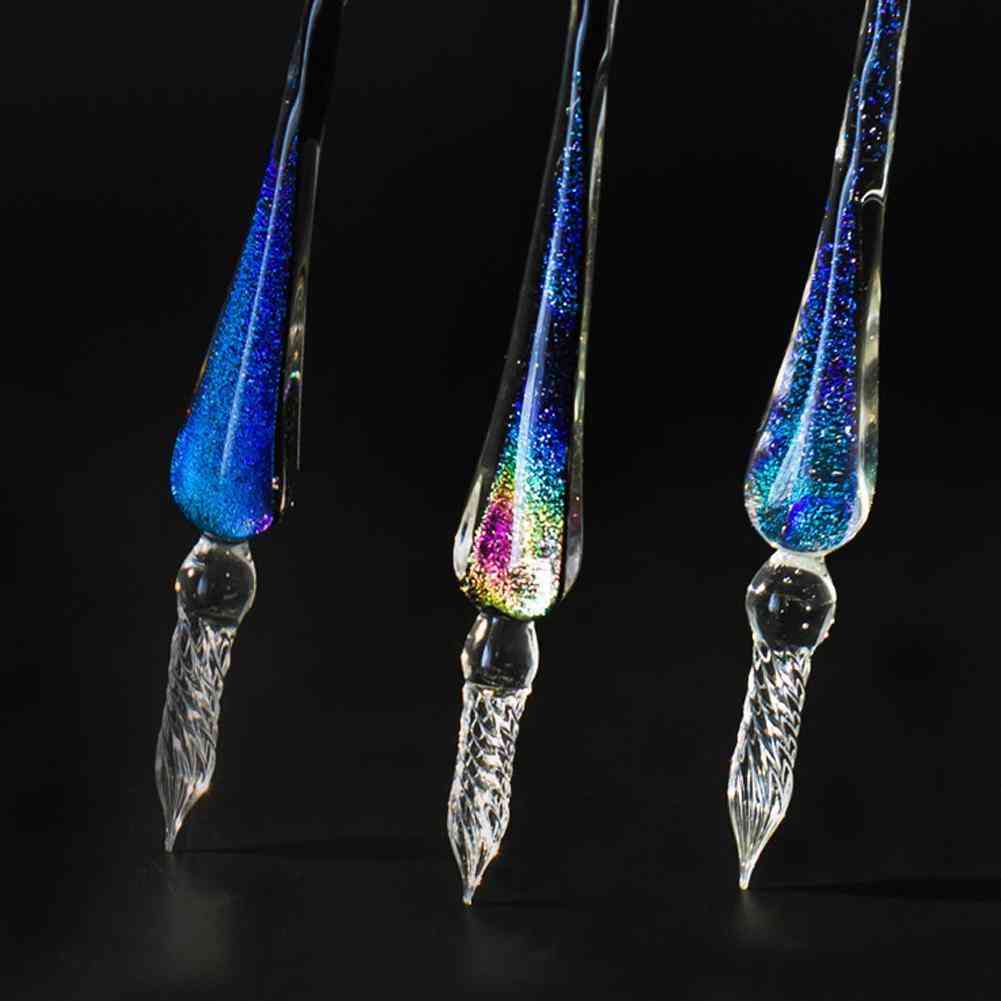 Vodná súprava dúhové sklenené plniace pero