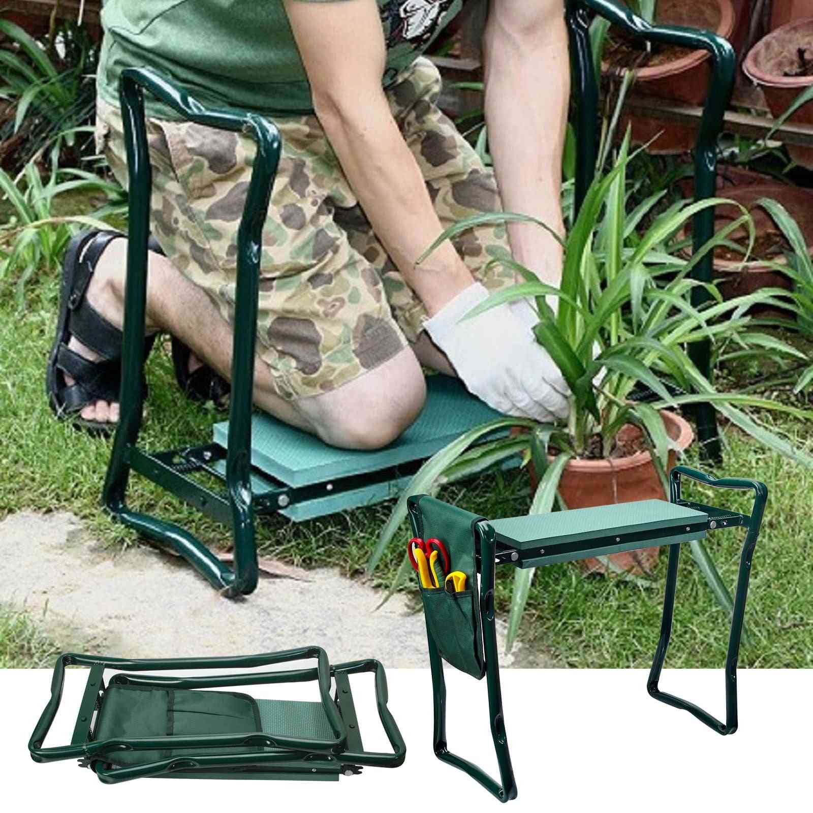 Folding Garden Chair, Kneeler Seat Stainless Steel Garden Stool