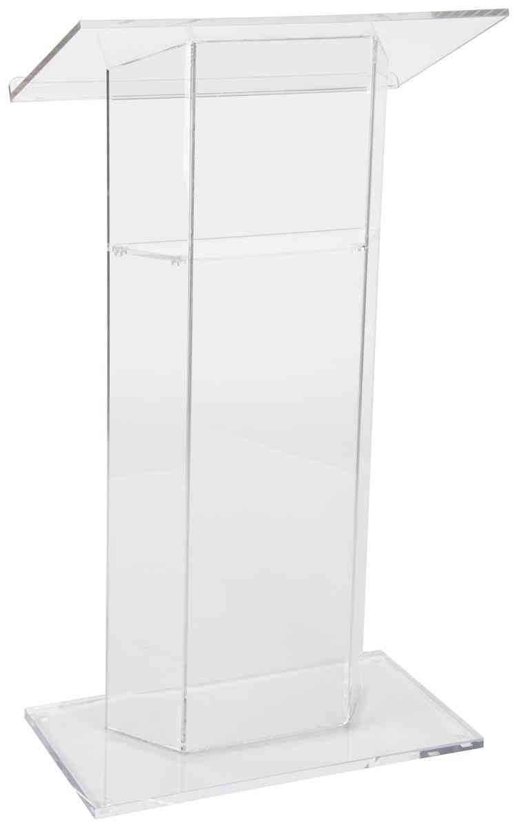 Podium en plastique transparent acrylique, pupitre en acrylique