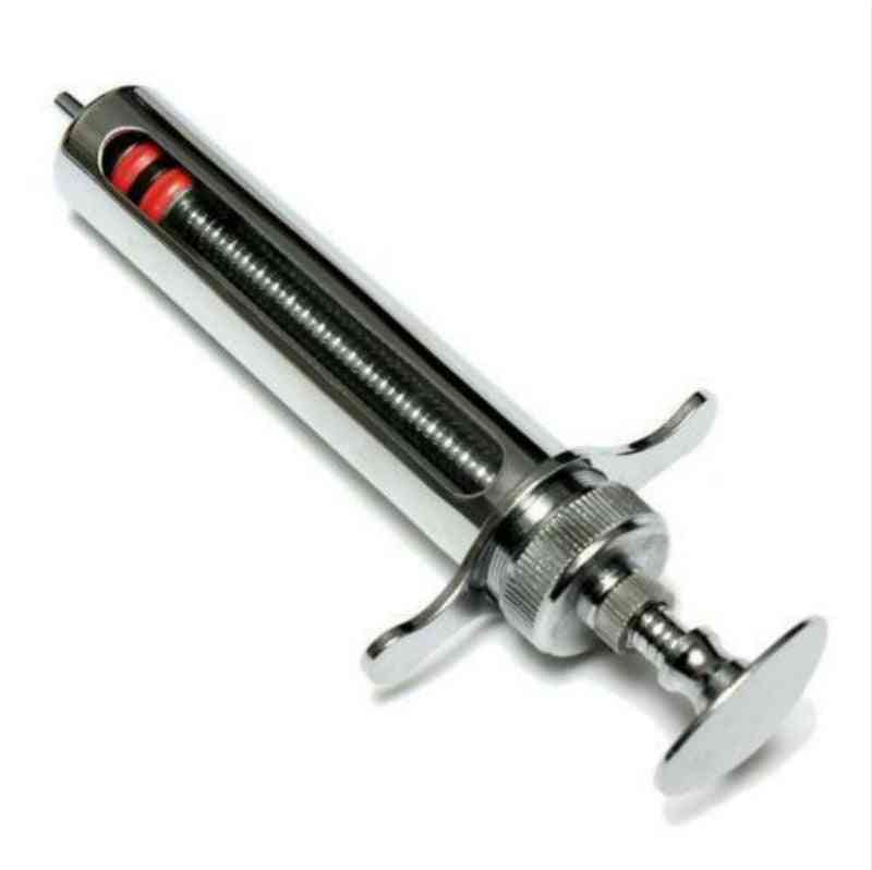 1 Set 20ml Stainless Steel Metal Syringe Glass Sampler For Prevention / Treatment Injection Drug Solutions