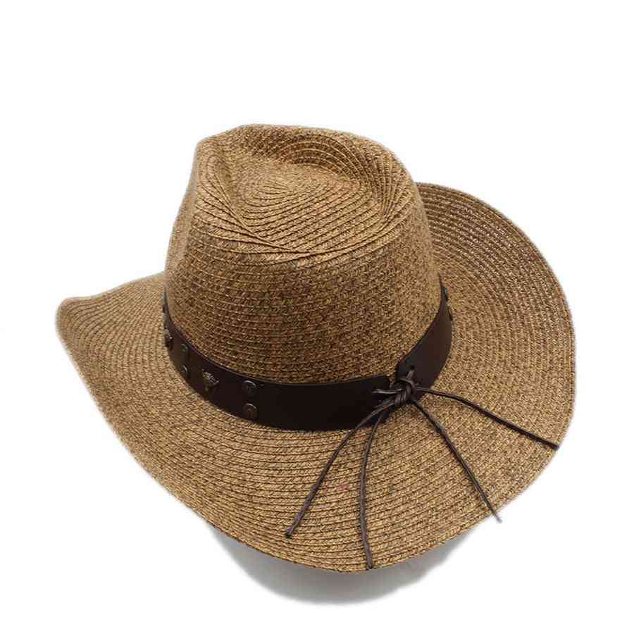 Women Men Straw, Western Cowboy Hat