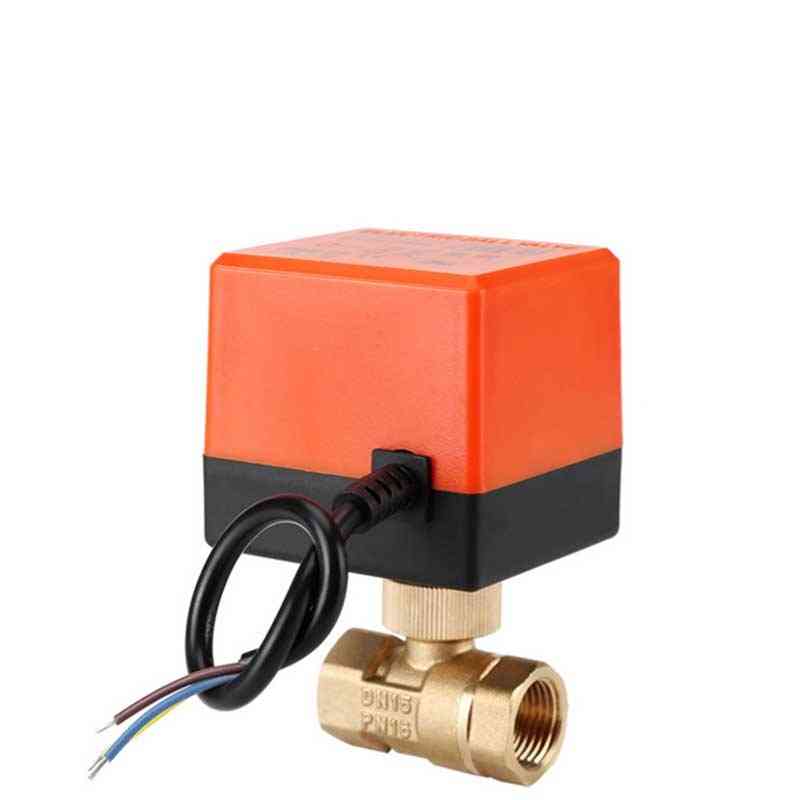 Electric 2-way Brass Ball Valve, Ac 220v 2way 3 Wire With Actuator Cable