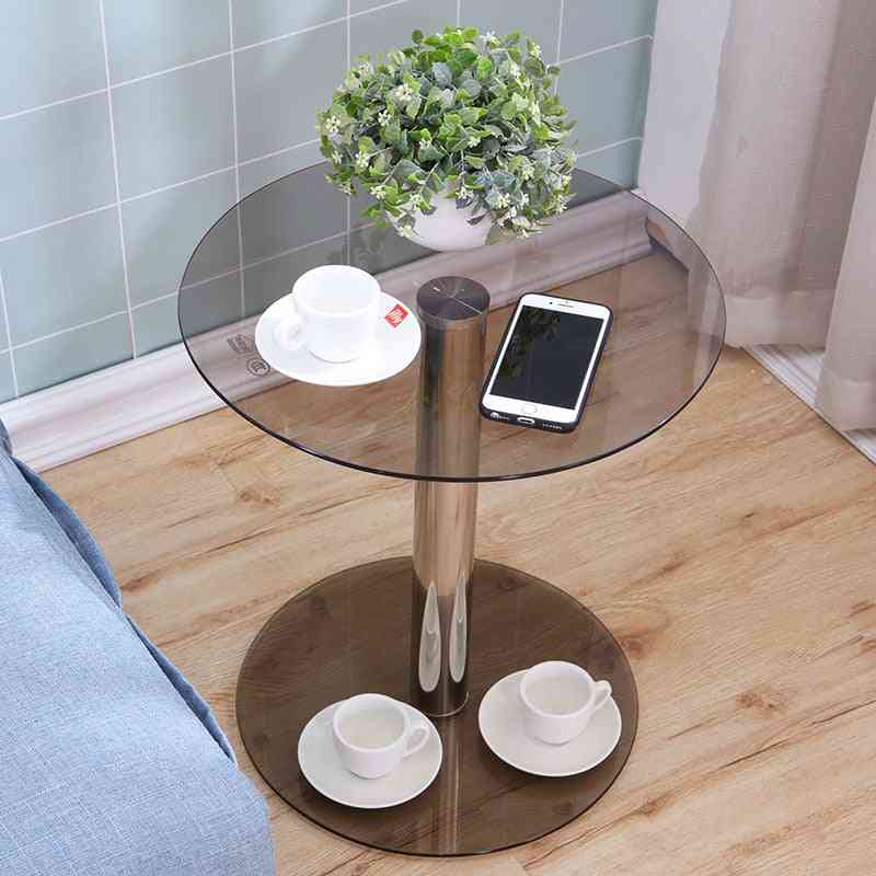 Furniture Round Coffee / Glass Center Table & Small Bedside Desk