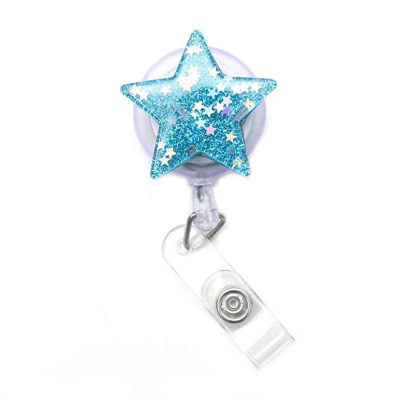 Creative The Shiny Star And Heart Clown Retractable Card Holder