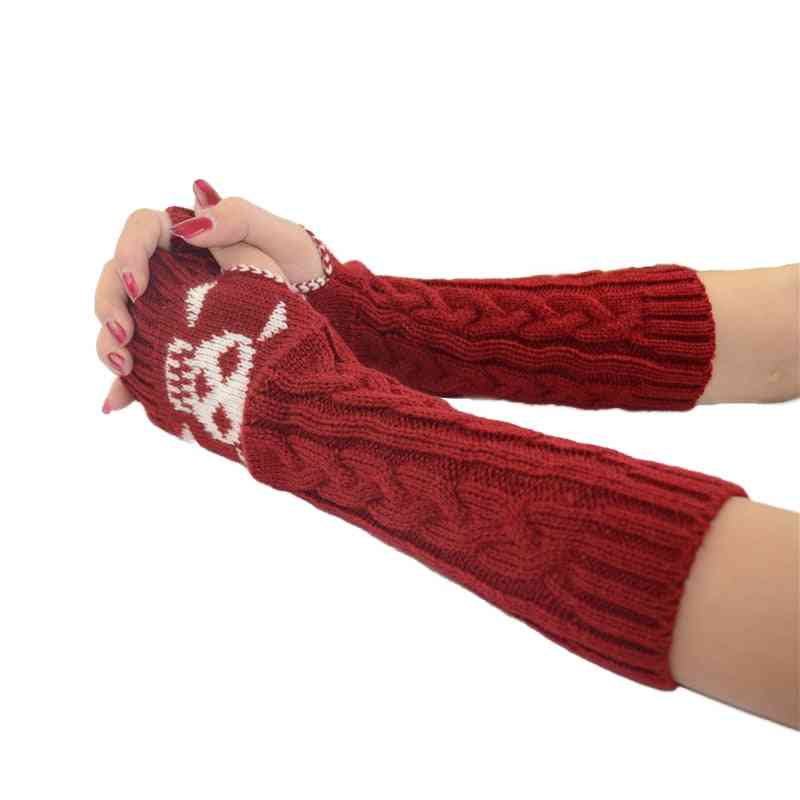 ženske rokavice toplejše lobanje dolge rokavice brez prstov